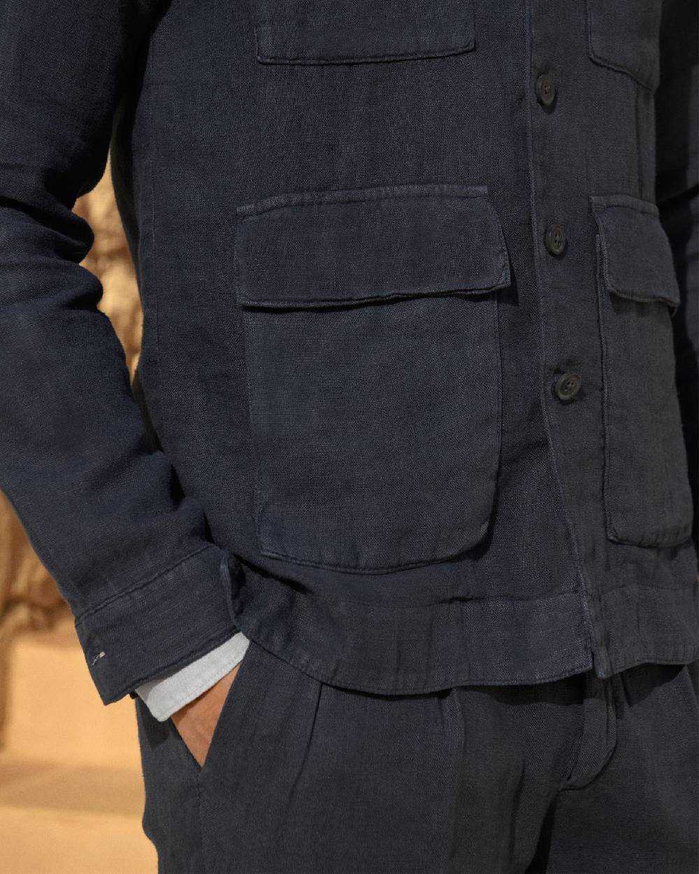 Manebí Irish Linen Savana Jacket - Night Blue Affare Del Giorno