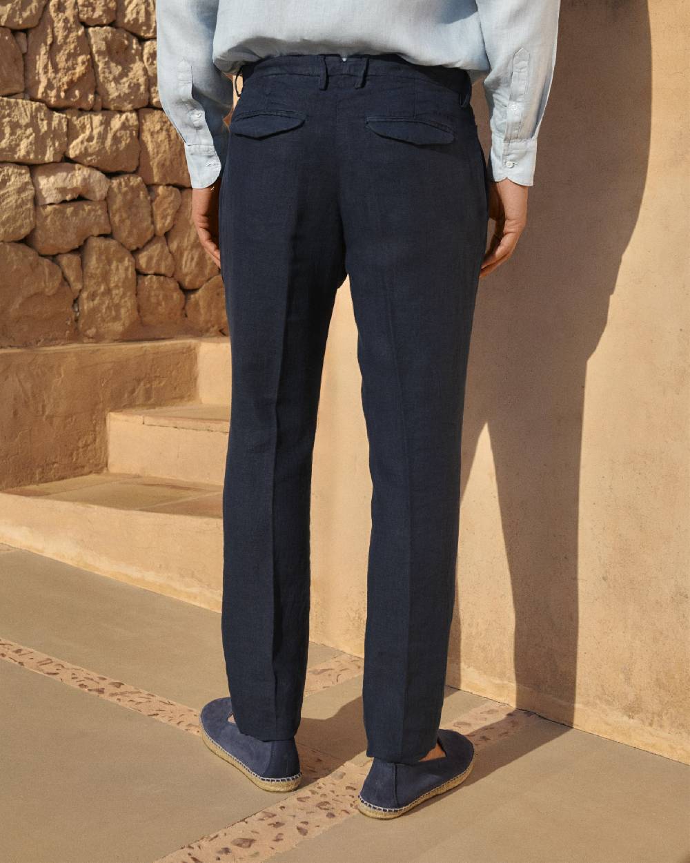 Manebí Irish Linen Savana Trousers - Night Blue Sottocosto