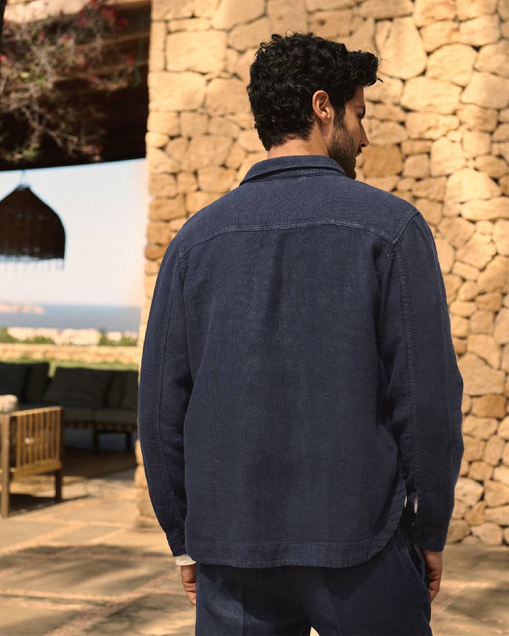 Manebí Linen Sahara Over Jacket - Night Blue Sconto