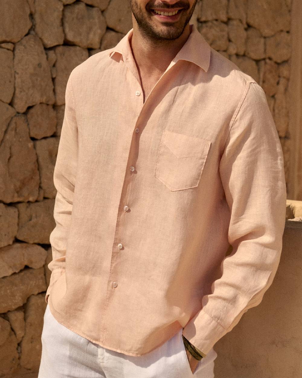 Manebí Washed Linen Panama Shirt - Spanish Villa Hotsell
