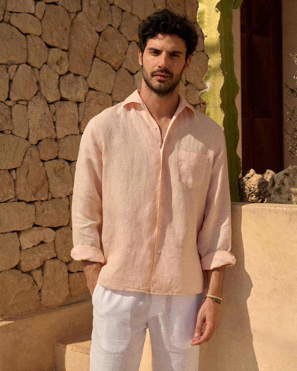 Manebí Washed Linen Panama Shirt - Spanish Villa Hotsell