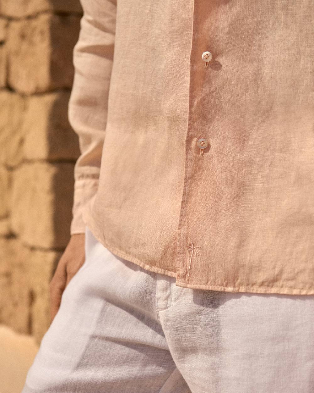 Manebí Washed Linen Panama Shirt - Spanish Villa Hotsell