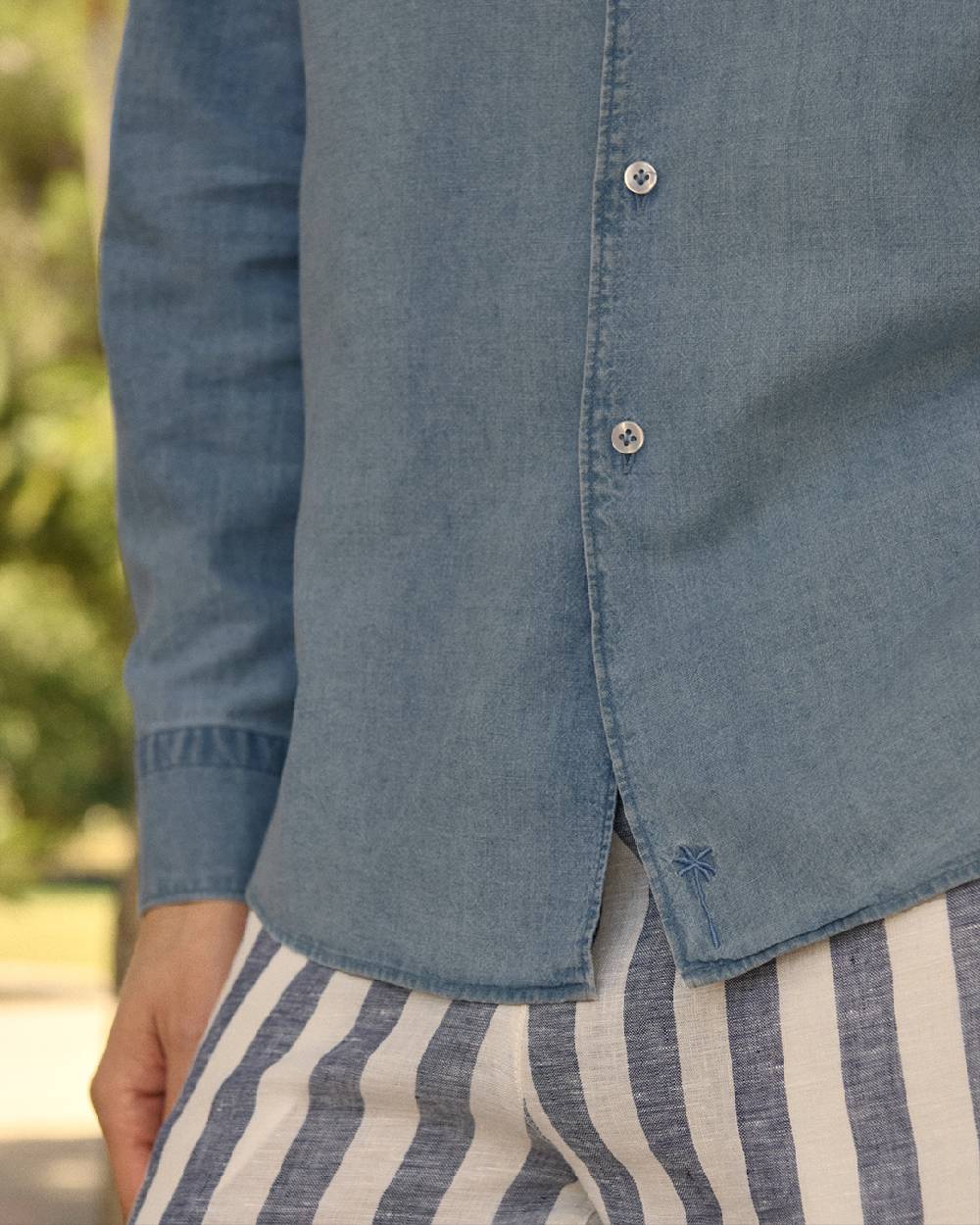 Manebí Lenim: Linen Denim|Panama Shirt Vendita Economica