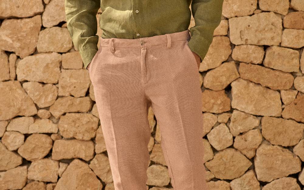 Manebí Woven Linen Milano Trousers - Spanish Villa Saldi Di Fabbrica