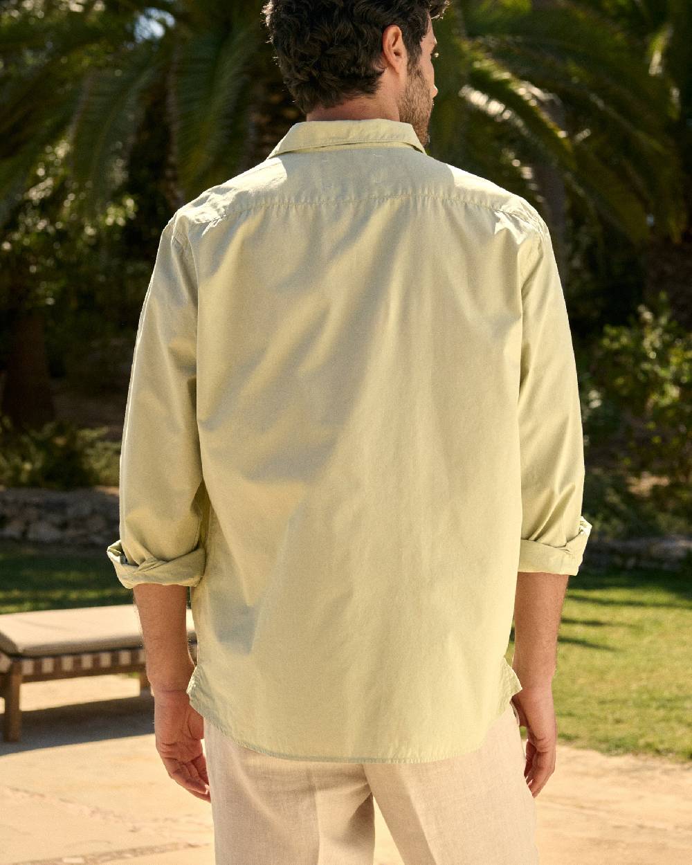 Manebí Poplin Panama Shirt - Light Green Fornitura limitata