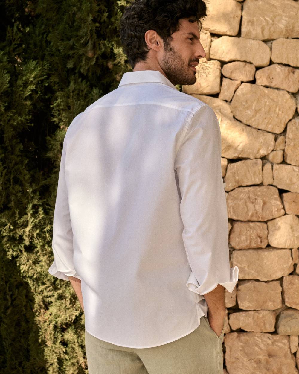 Manebí Poplin Panama Shirt - Off White Offerta esclusiva