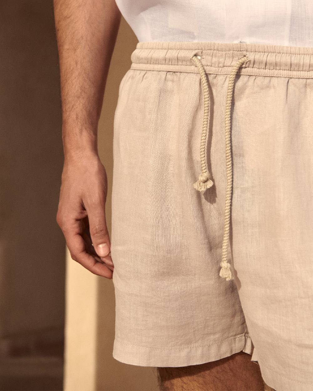 Manebí Light Linen Malibu Shorts - Kaki Beige Black Friday