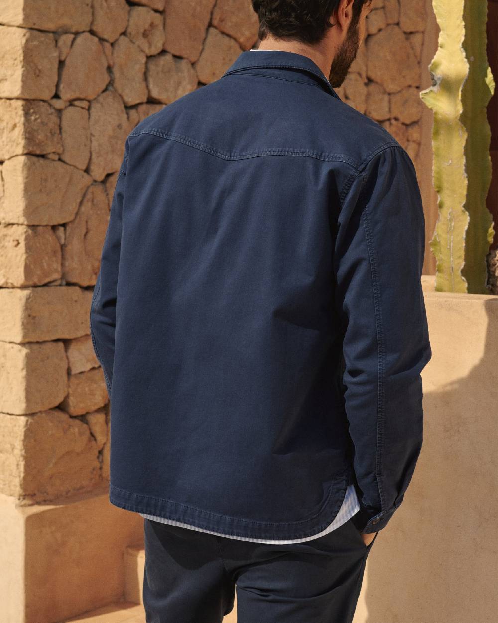 Manebí Stonewashed Cotton|Santa Fe Field Jacket - Embroidered Logo Night Blue Smaltimento dello stoccaggio