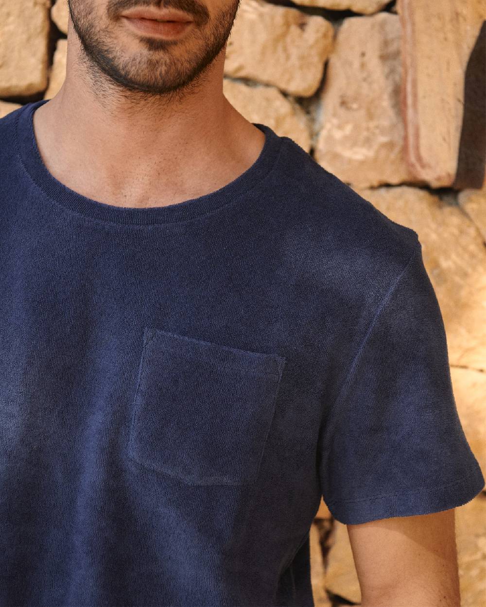 Manebí Organic Terry Cotton Emilio T-Shirt - Navy Online Outlet