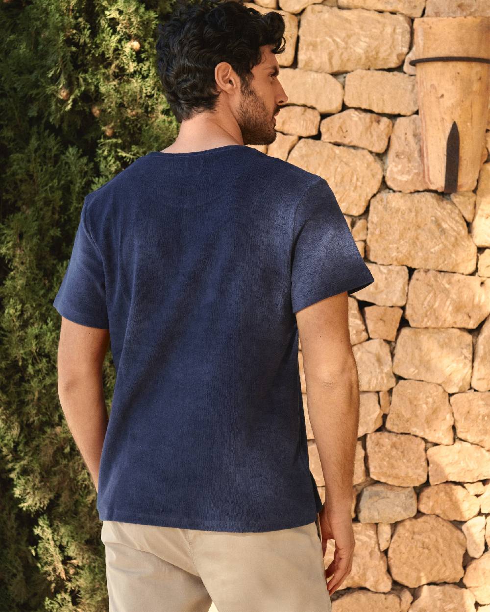 Manebí Organic Terry Cotton Emilio T-Shirt - Navy Online Outlet