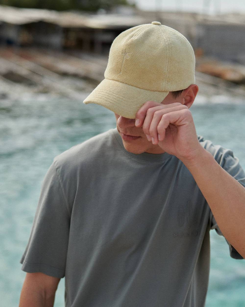 Manebí Organic Terry Cotton Lucca Cap - Embroidered Logo Sand Nuovi prodotti