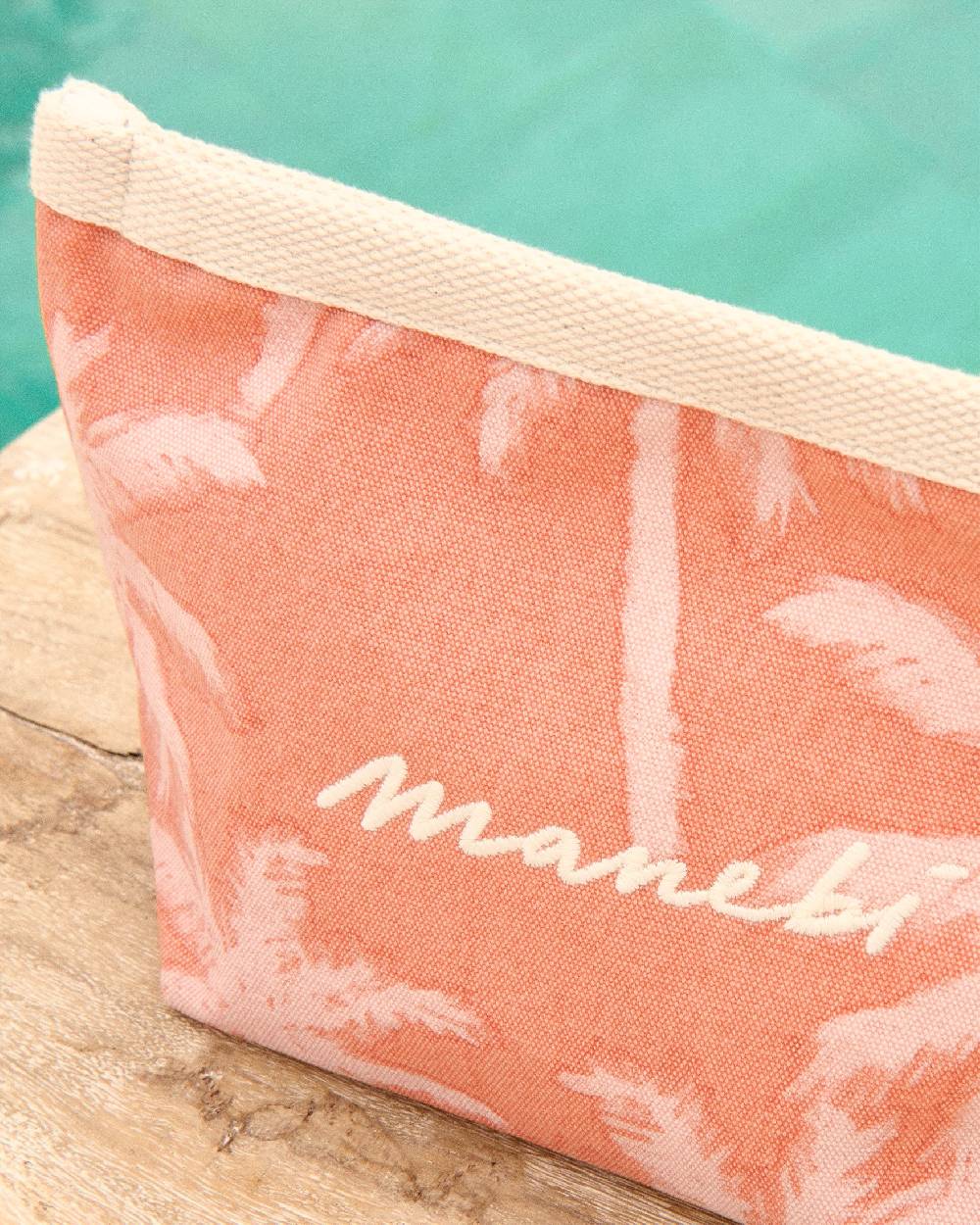 Manebí Canvas Tender2Tote - Sunbaked \u0026 Cream Pink Maxi Palm Super Saving Price