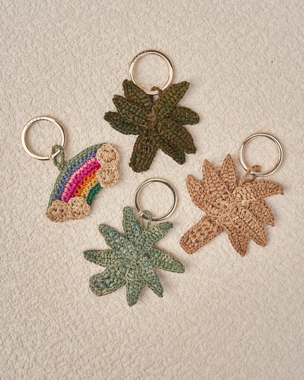 Manebí Raffia Palm Keyring - Made in Madagascar Dark Green Ultimo giorno
