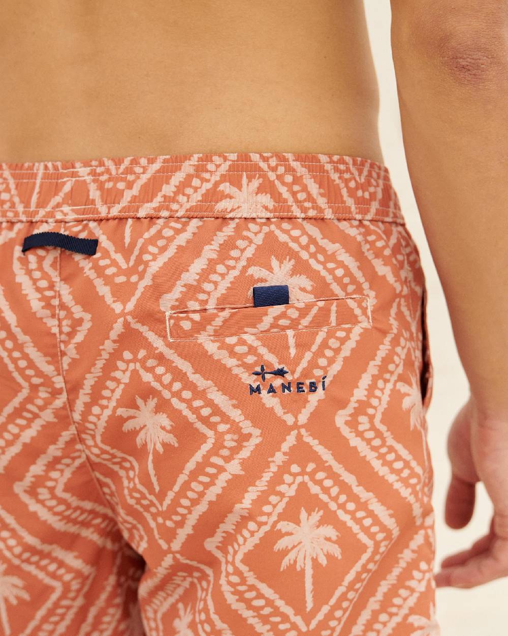 Manebí Printed Swim Shorts - Beige \u0026 Maxi Palm Dusted Rust Fino al 50% di sconto