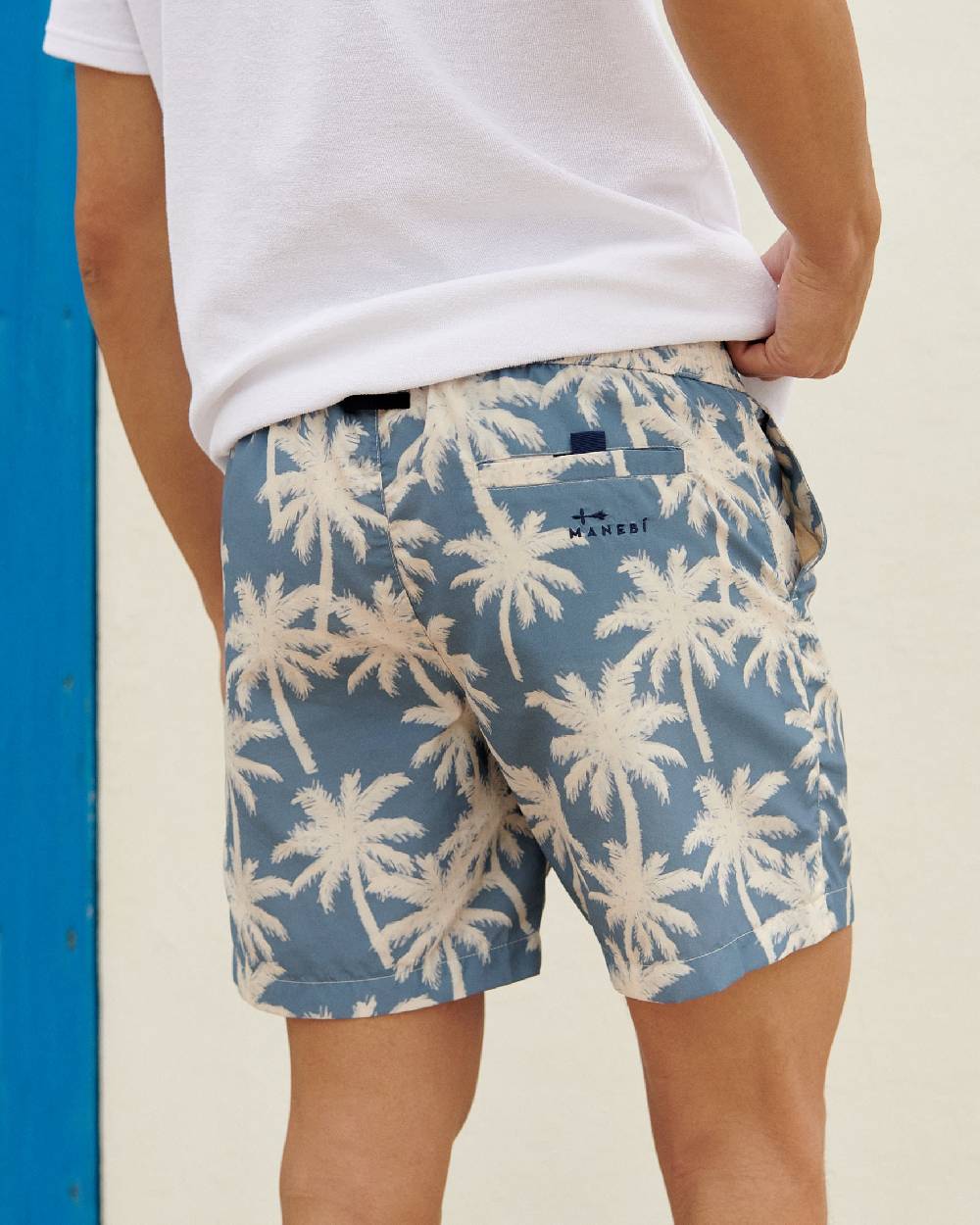 Manebí Printed Swim Shorts Hand Drawn - Gabardine Cotton Indigo Fino al 55% di sconto