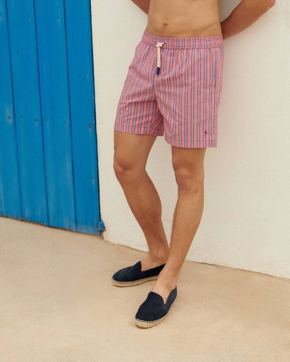 Manebí Printed Swim Shorts - Red And Navy Blue Black Friday Prezzi