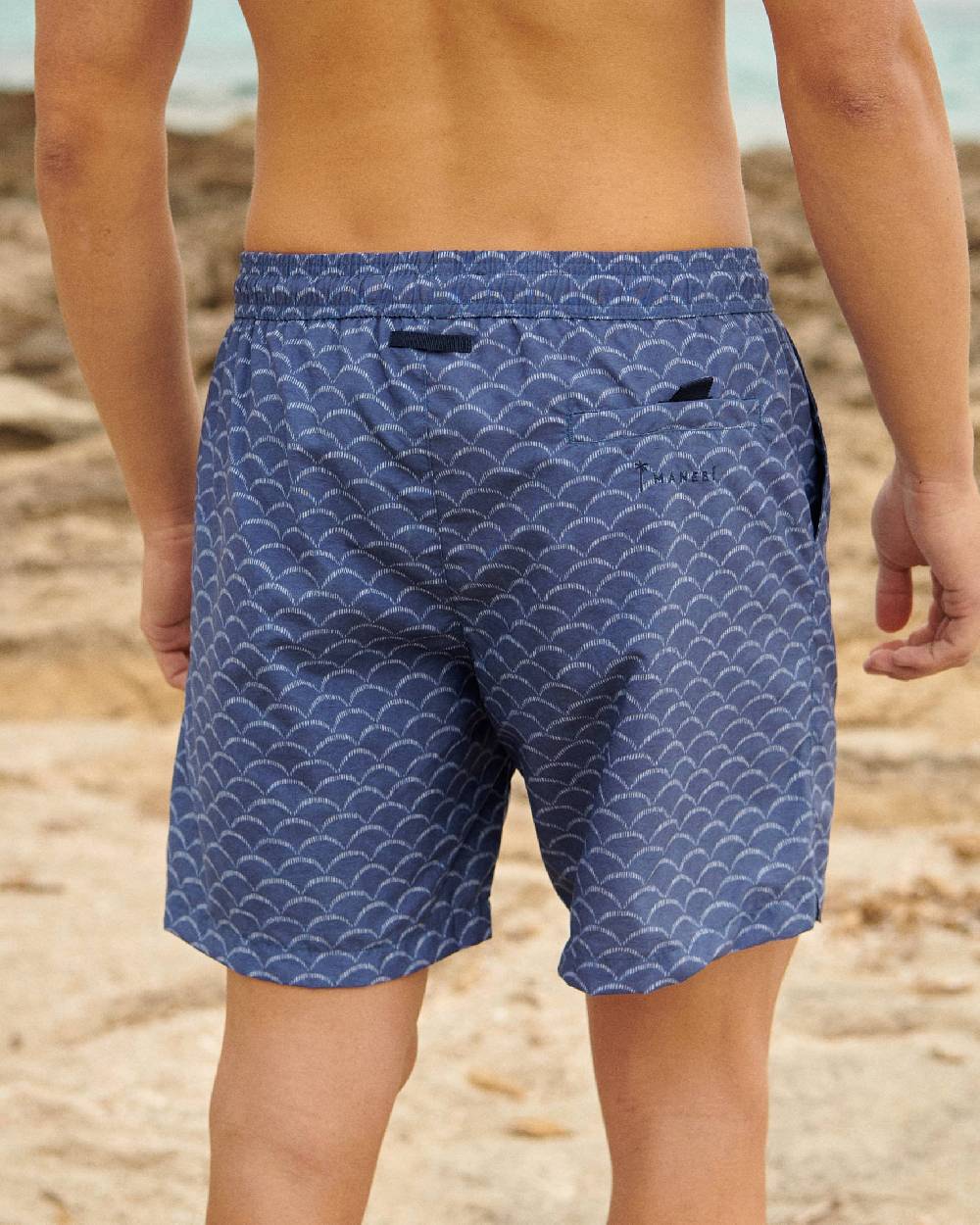 Manebí Sketched Waves Swim Shorts - Washed Print Navy Sketched Waves Duty-free