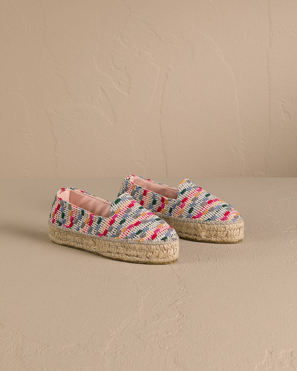 Manebí Cotton Jaquard|Double Sole Espadrilles - Multicolor Stripes Convenienza