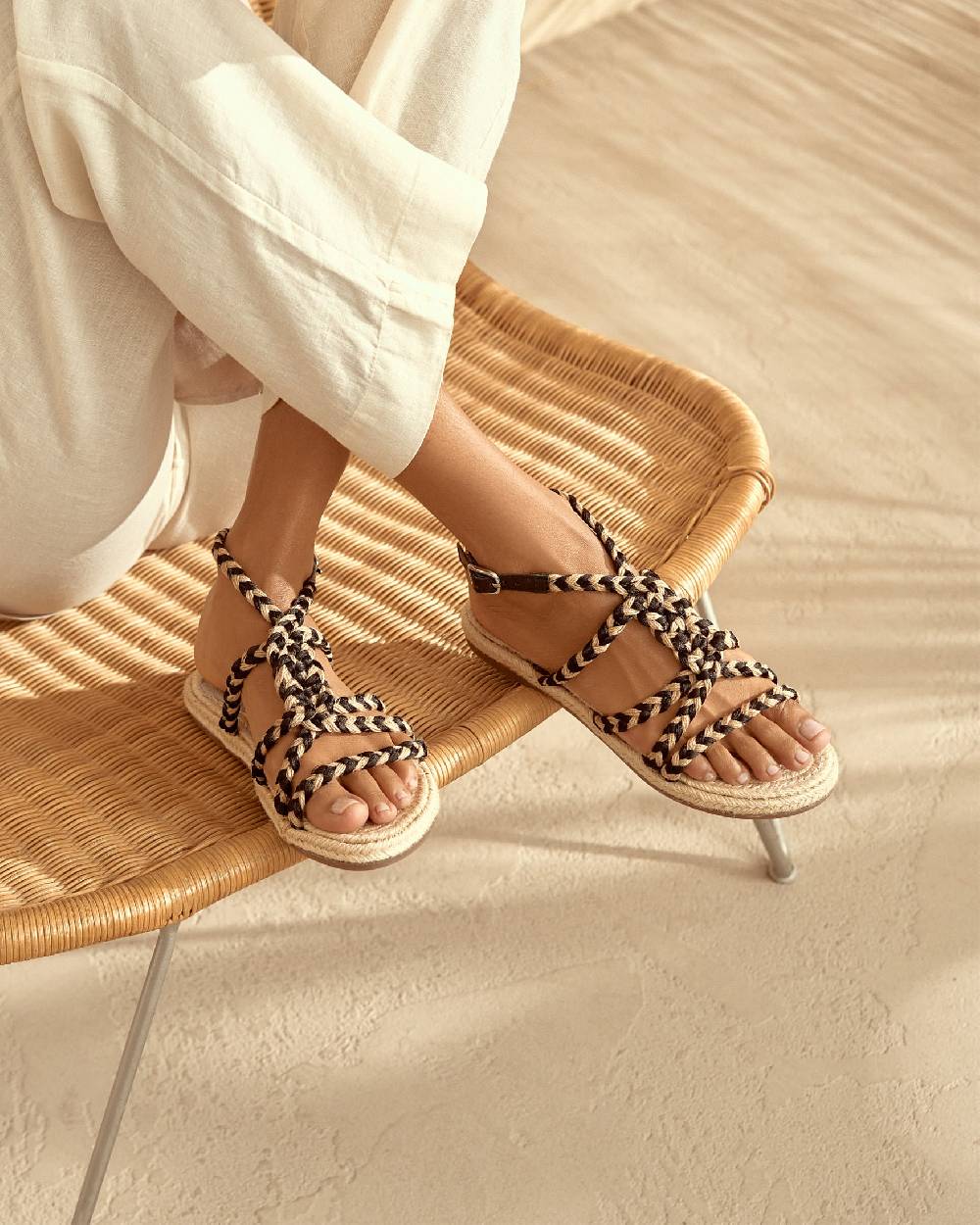 Manebí Jute Tie-Up Rope Sandals - Yucatán Natural Tie-Up Offerta