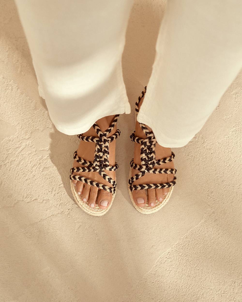 Manebí Jute Tie-Up Rope Sandals - Yucatán Natural Tie-Up Offerta