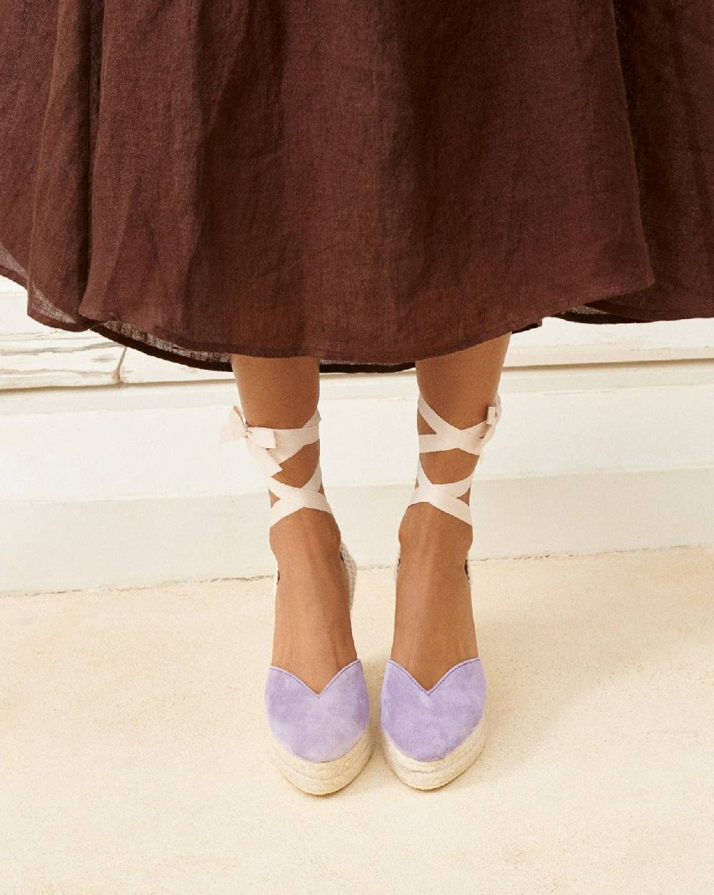 Manebí Soft Suede Heart-Shape|Wedge Espadrilles - Wisteria Lilac Negozio online di fabbrica