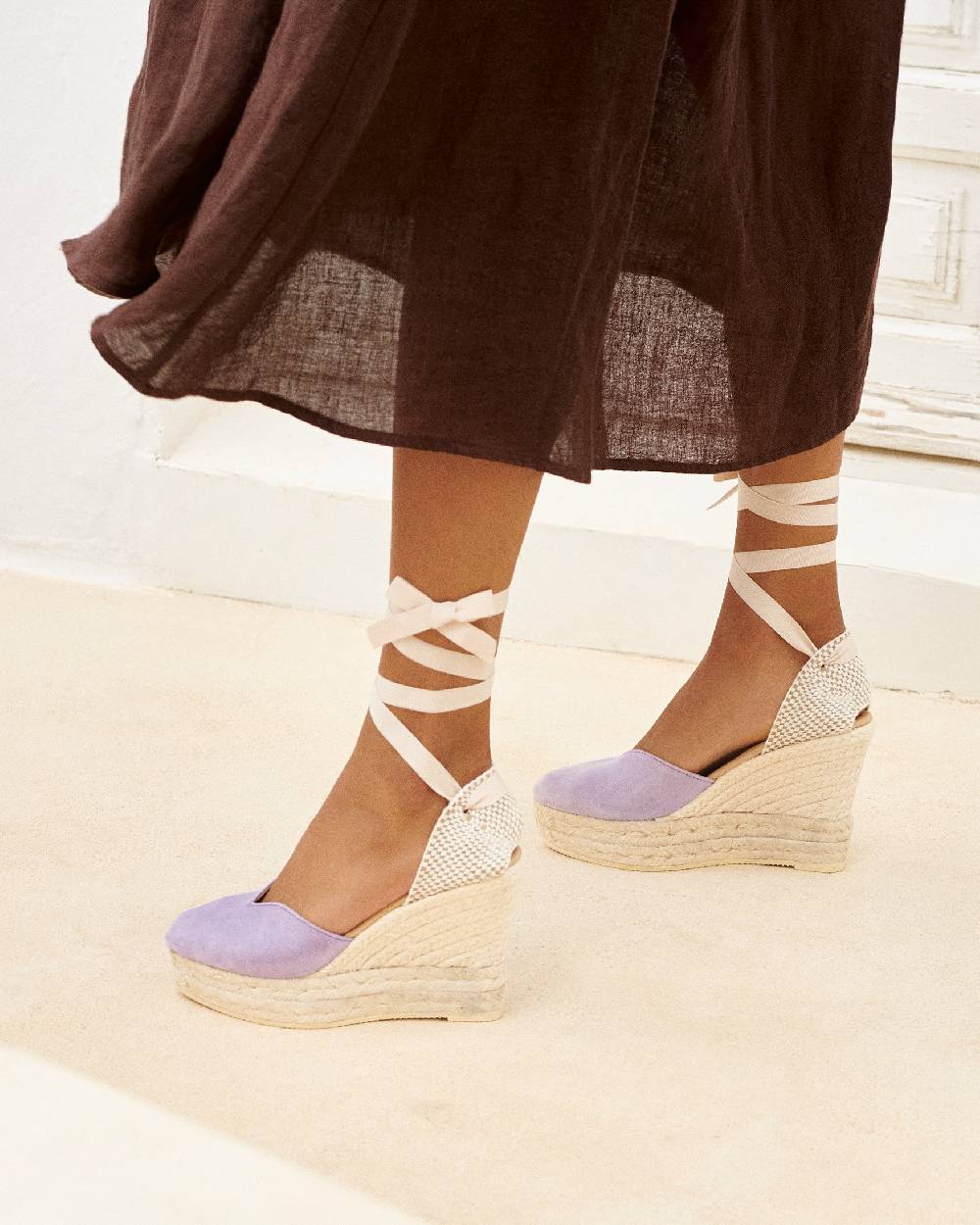 Manebí Soft Suede Heart-Shape|Wedge Espadrilles - Wisteria Lilac Negozio online di fabbrica