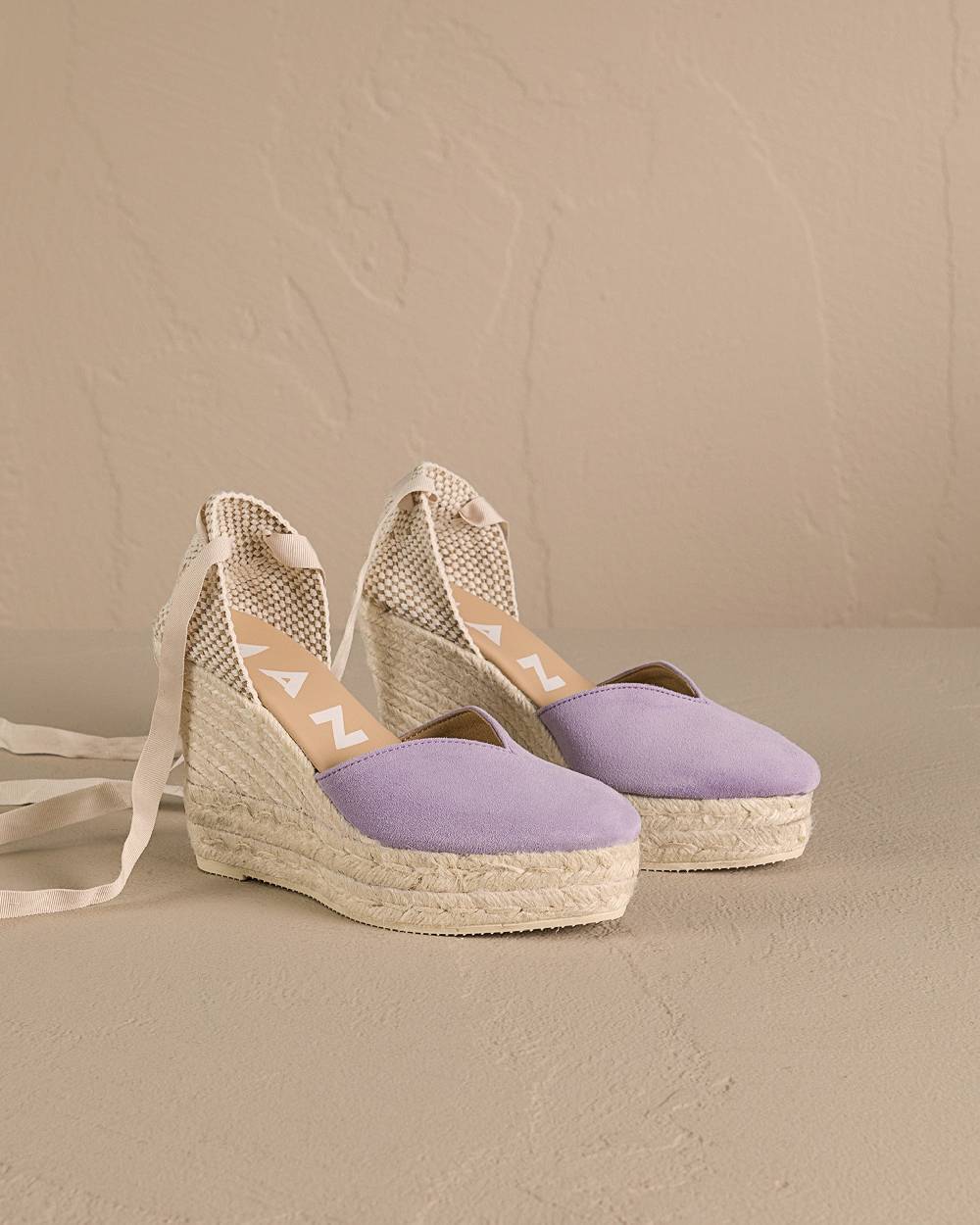 Manebí Soft Suede Heart-Shape|Wedge Espadrilles - Wisteria Lilac Negozio online di fabbrica