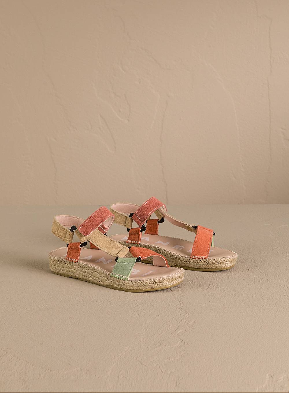 Manebí Suede Hiking Sandals - Orange Rust Champagne Beige And Terracotta Prezzo di fabbrica