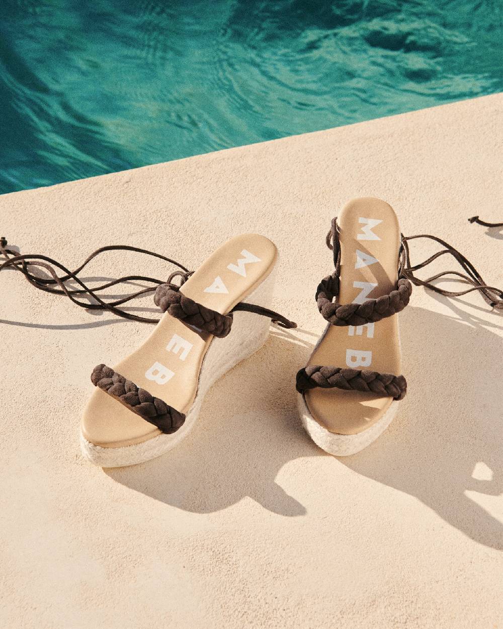 Manebí Soft Suede Two Braided Bands|Wedge Espadrilles - Cocoa Online Outlet