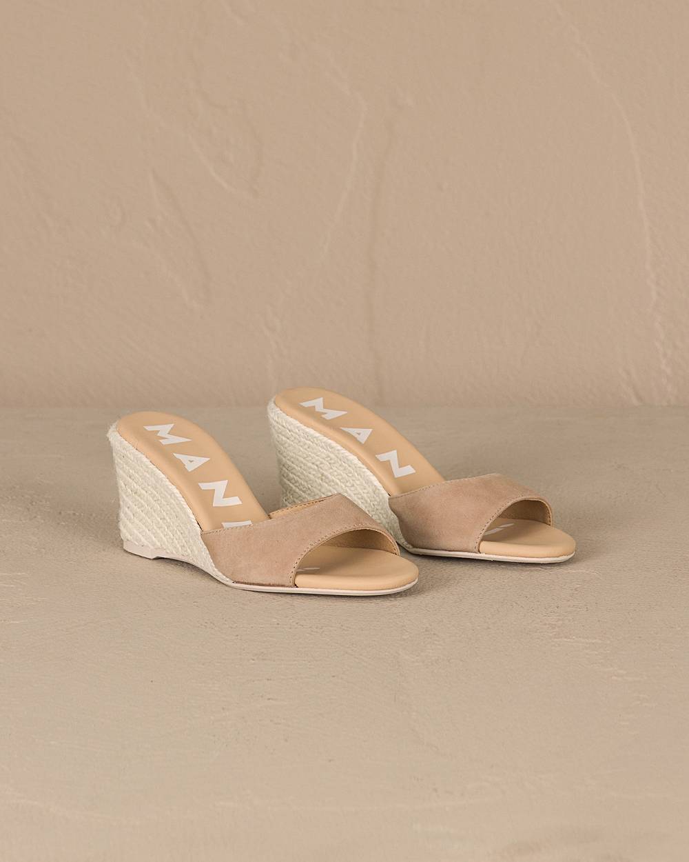 Manebí Soft Suede Mule|Wedge Espadrilles - Vintage Taupe Lightning offer