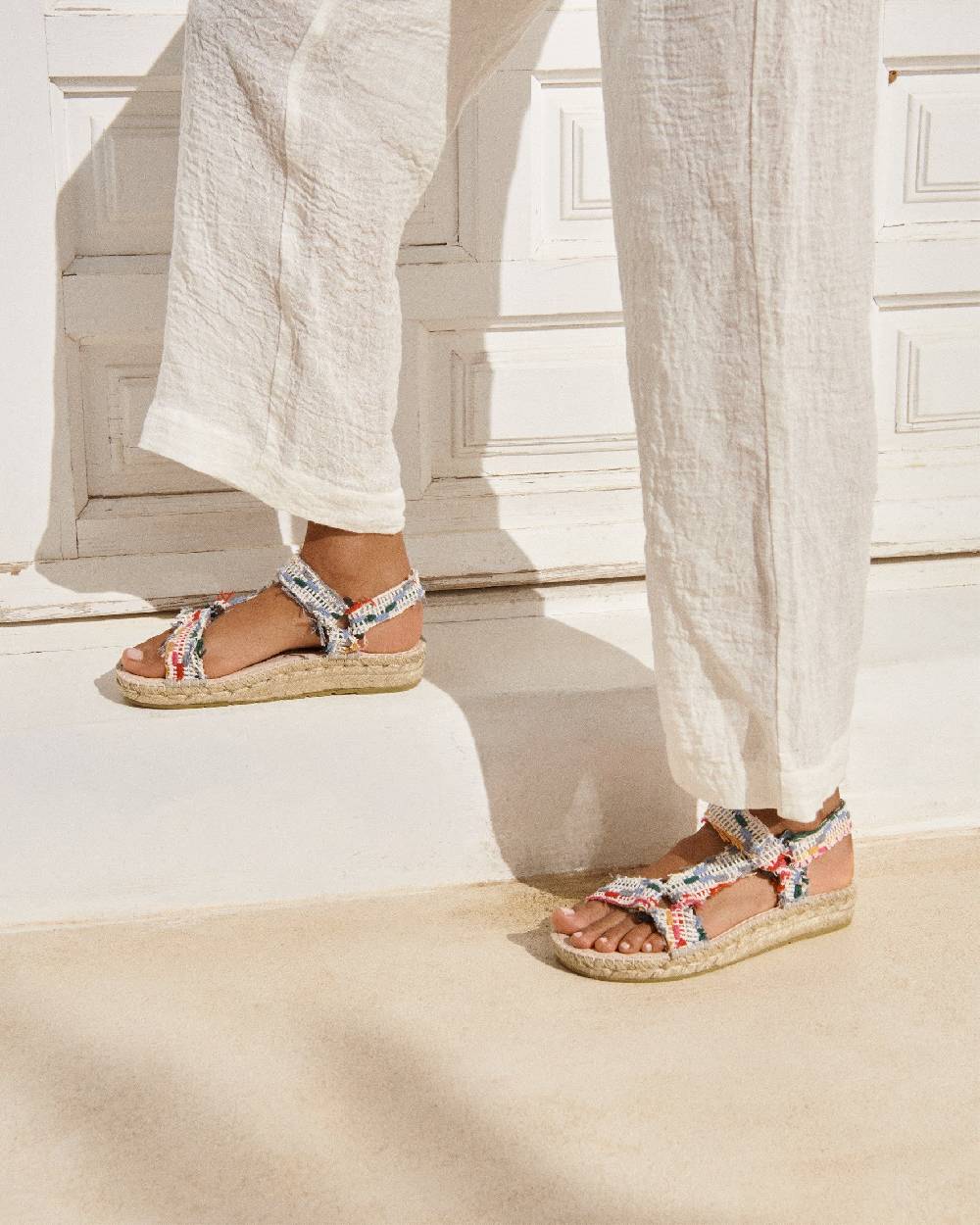 Manebí Cotton Jaquard Hiking Sandals - Multicolor Stripes Nuovi prodotti