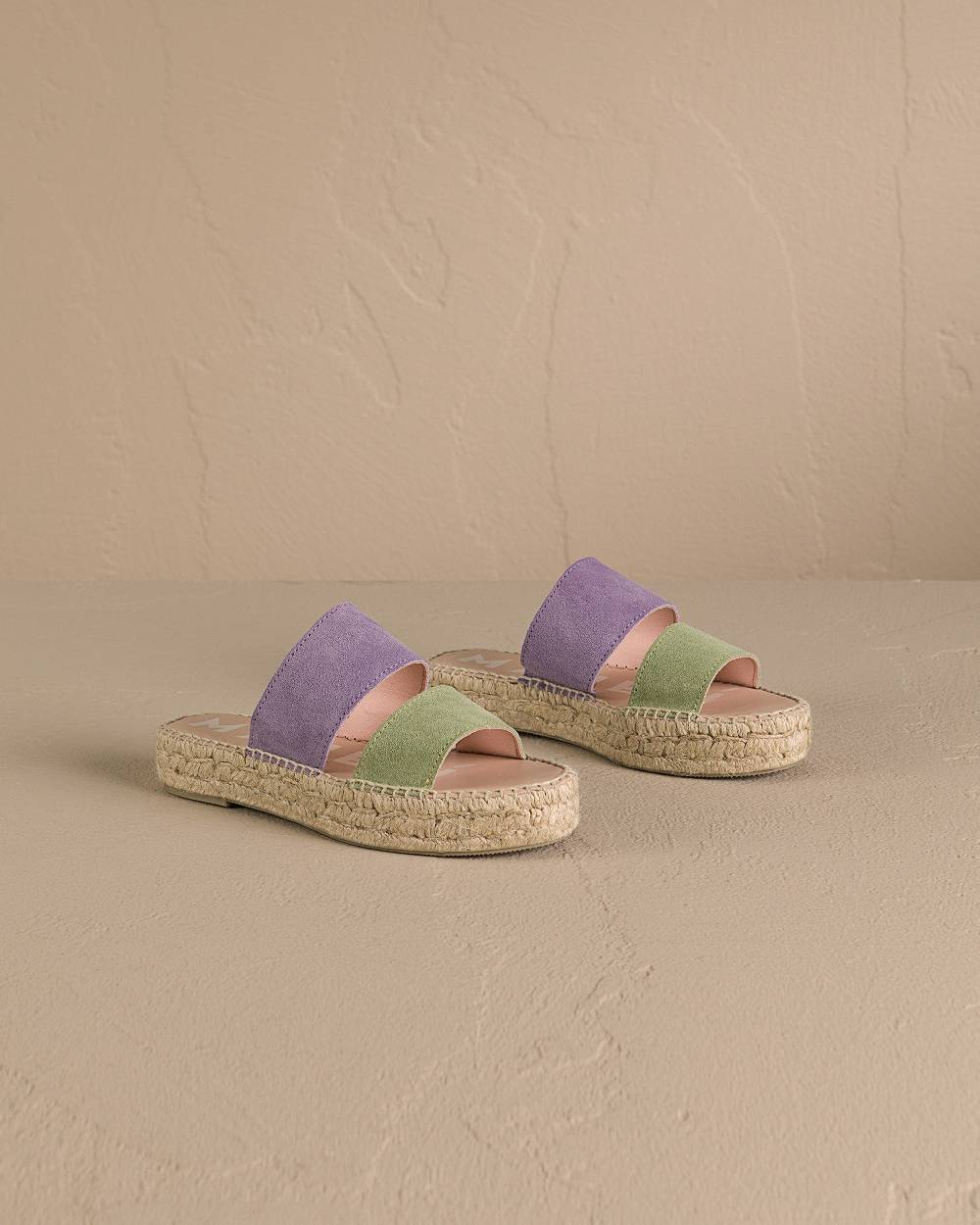Manebí Suede Two Bands|Double Sole Sandals - Wisteria Lilac And Sage Bestseller