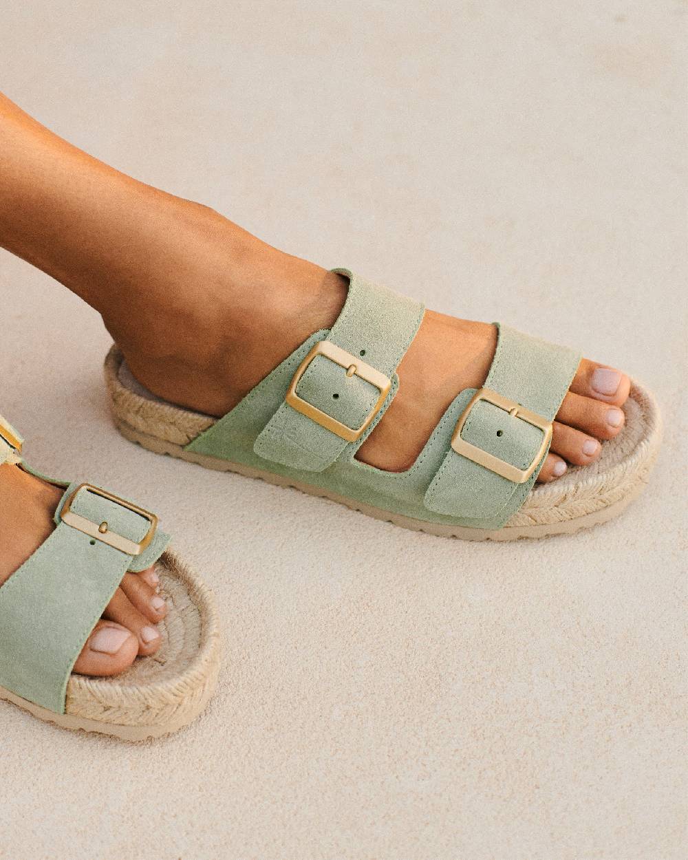 Manebí Suede Nordic Sandals - Sage Offerte stagionali