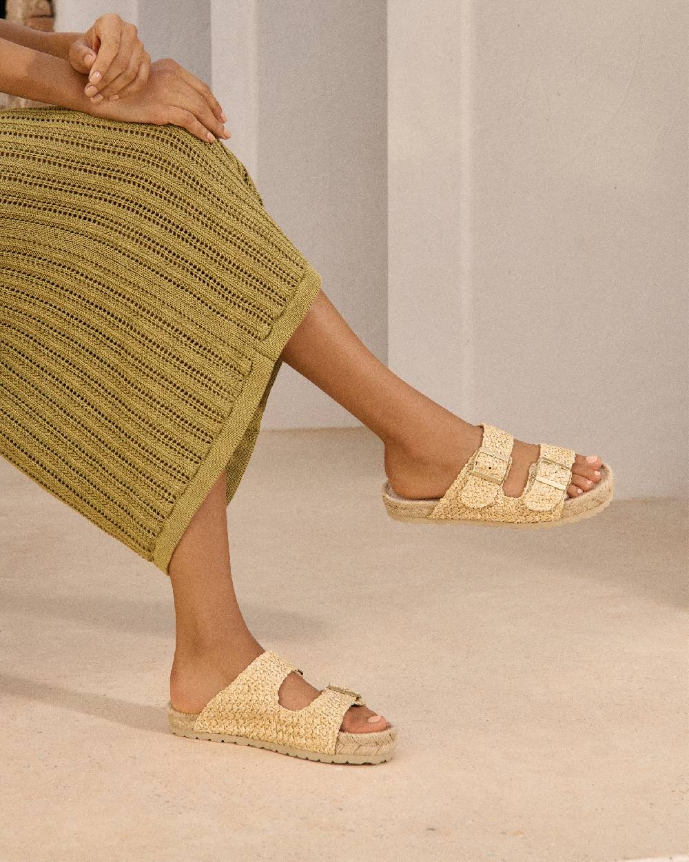 Manebí Raffia Nordic Sandals - Raffia Net Liquidazione