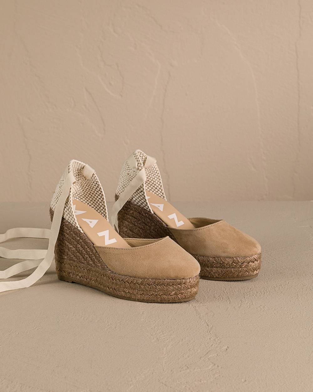 Manebí Soft Suede Wedge Espadrilles - Hamptons Vintage Taupe On Tone Offerte giornaliere