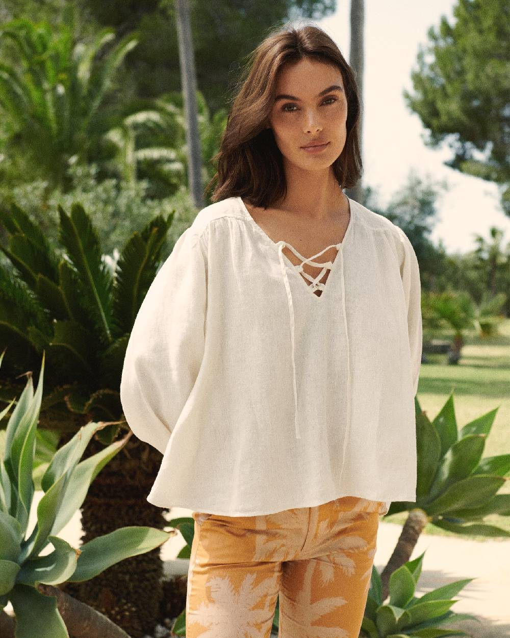 Manebí Linen Varadero Shirt - Eggnog Ultimi tre giorni