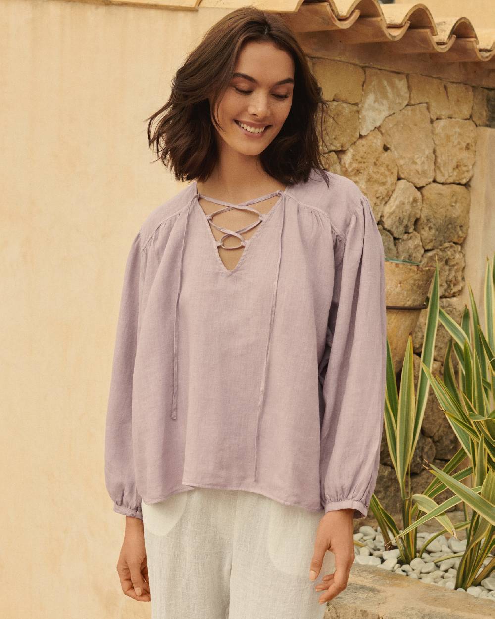 Manebí Linen Varadero Shirt - Iris ACQUISTA ORA
