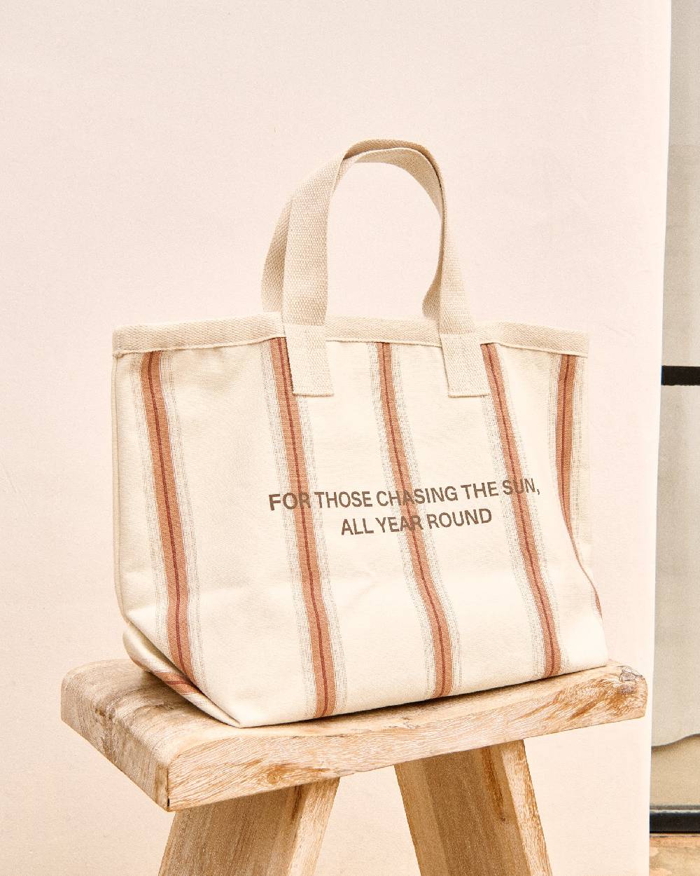 Manebí Canvas California Tote Bag - Cocoa Beige Multistripes Sconti questo mese