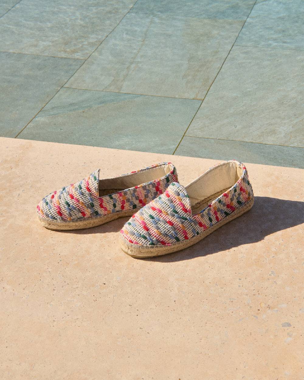 Manebí Cotton Jaquard Espadrilles - Multicolor Stripes Vendita