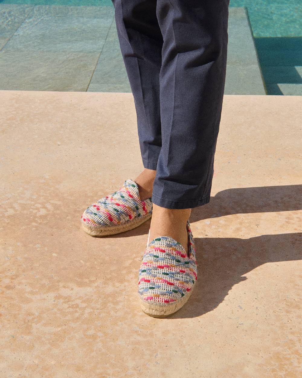 Manebí Cotton Jaquard Espadrilles - Multicolor Stripes Vendita
