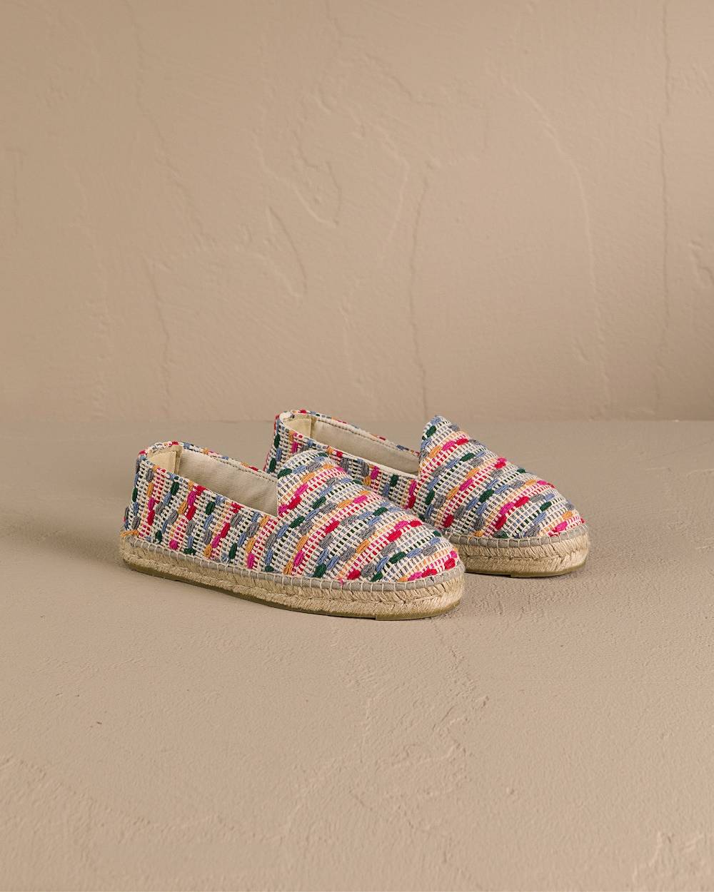 Manebí Cotton Jaquard Espadrilles - Multicolor Stripes Vendita