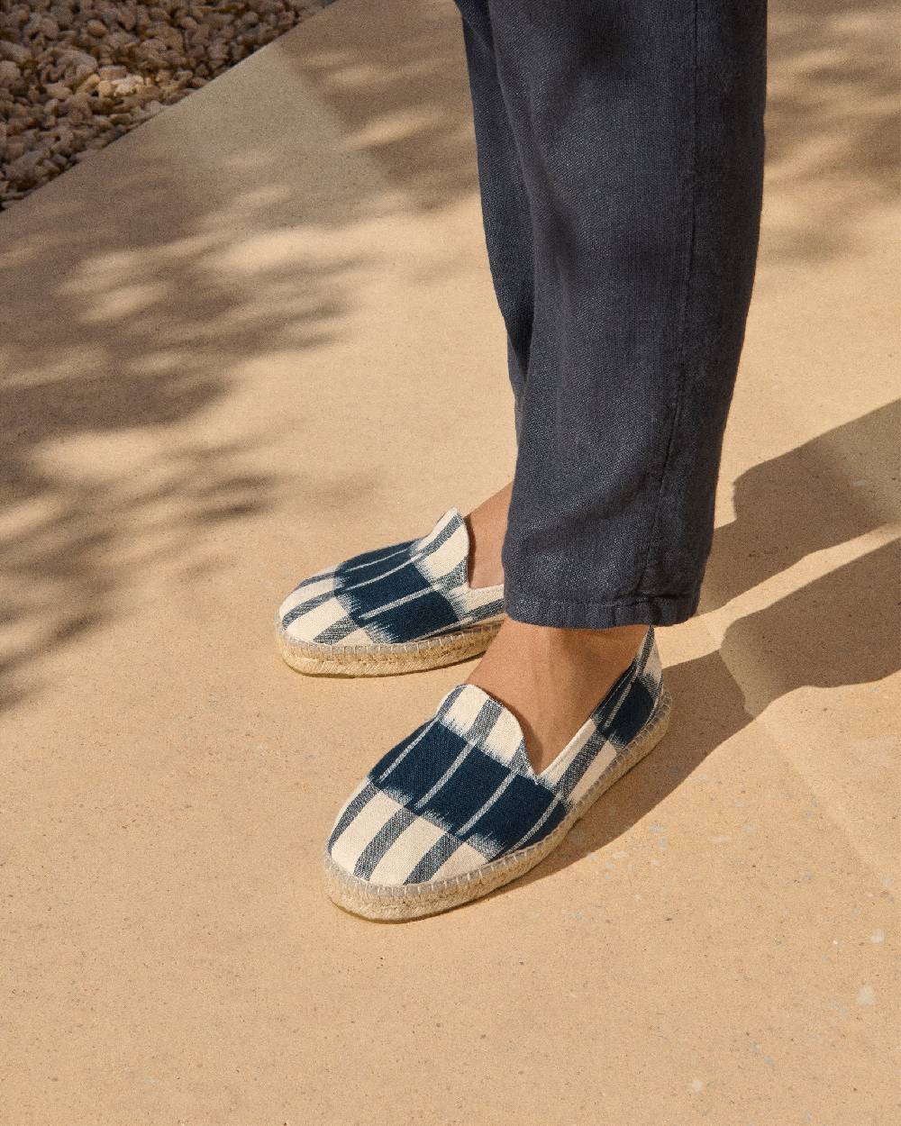 Manebí Dyed Cotton Espadrilles - Navy Blue And Indigo Pattern Promozione