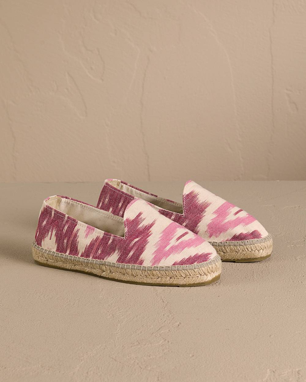 Manebí Dyed Cotton Espadrilles - Pink And White Ikat Spedizione Gratuita
