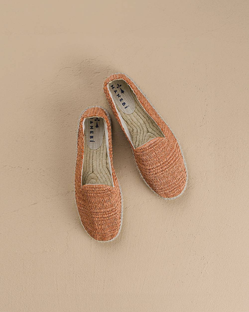 Manebí Raffia Stripes Espadrilles - Yucatán Orange Rust Affare Del Giorno