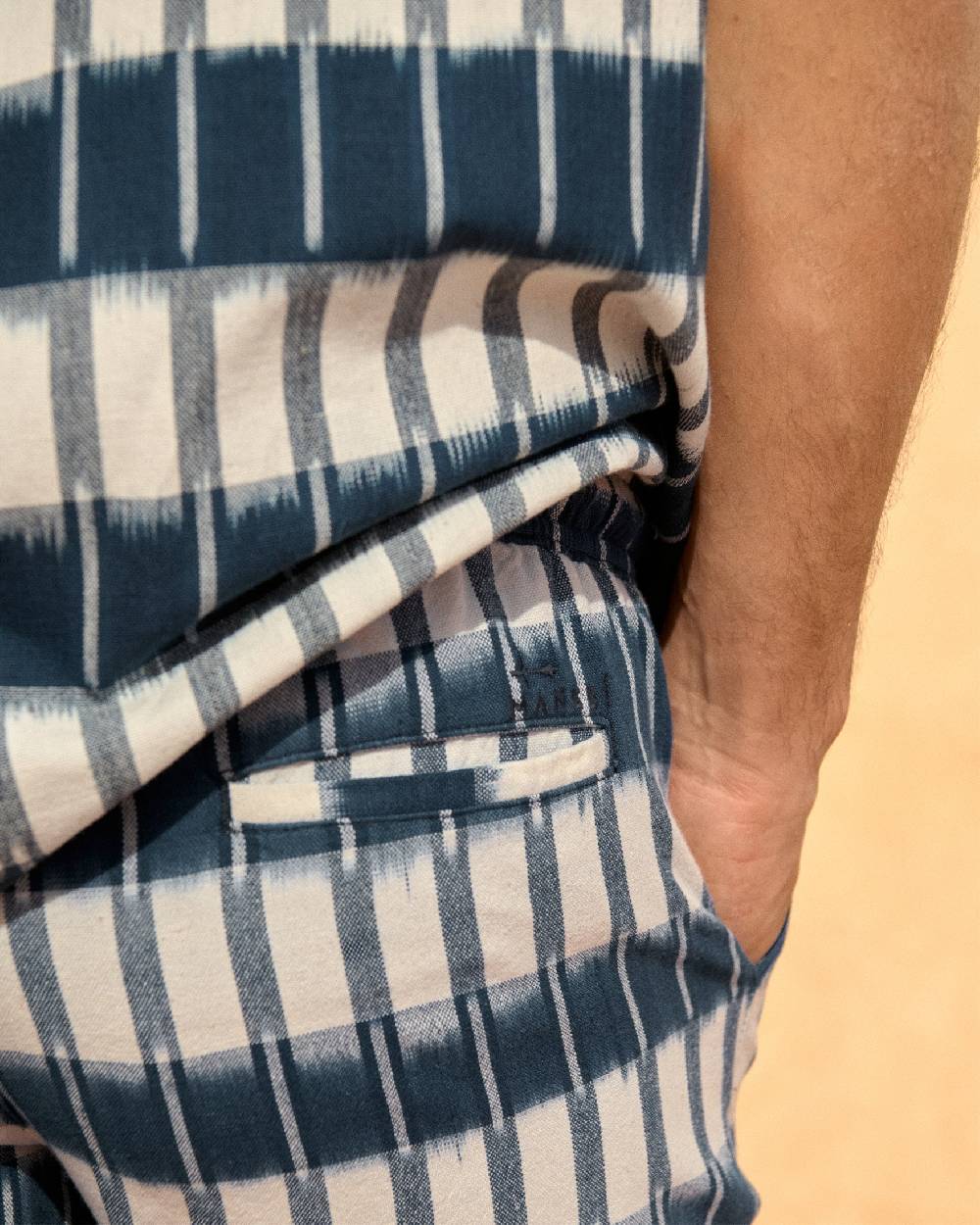 Manebí Dyed Cotton Malibu Shorts - Navy Blue \u0026 Indigo Pattern Sconto