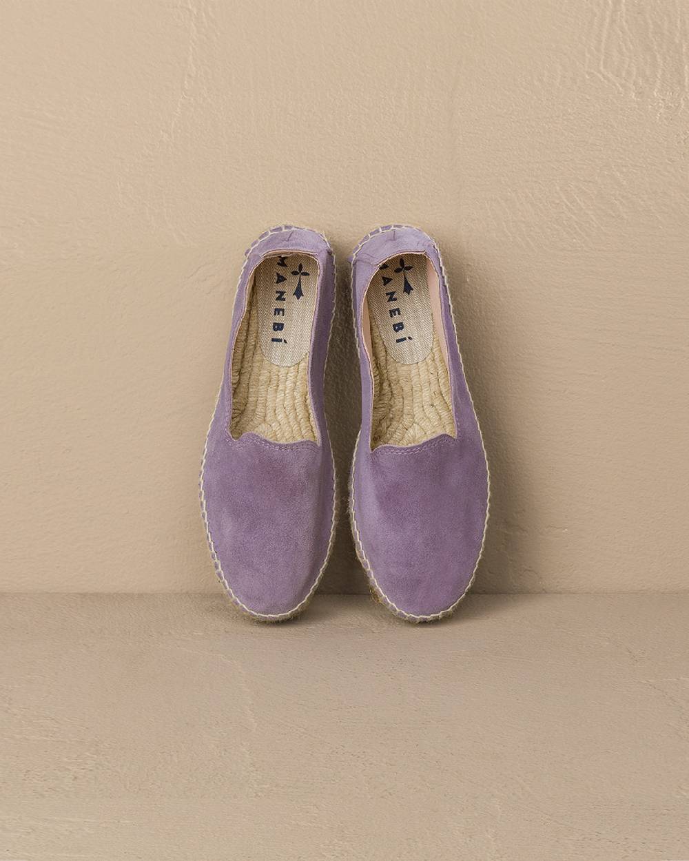Manebí Suede Double Sole Espadrilles - Hamptons Wisteria Lilac In Vendita