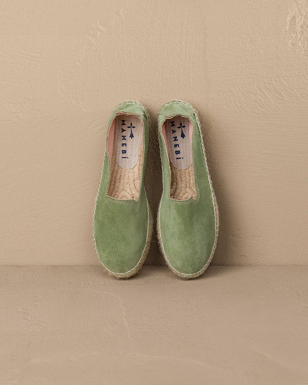 Manebí Suede Double Sole Espadrilles - Hamptons Sage Saldi