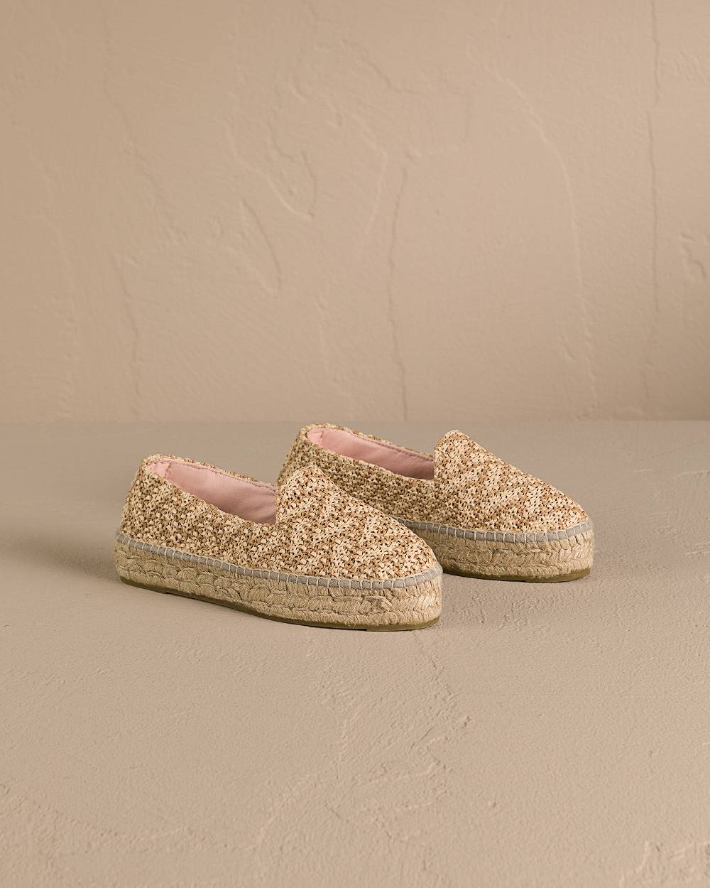 Manebí Raffia Zig-Zag Double Sole|Espadrilles - Cream \u0026 Natural Hotsell