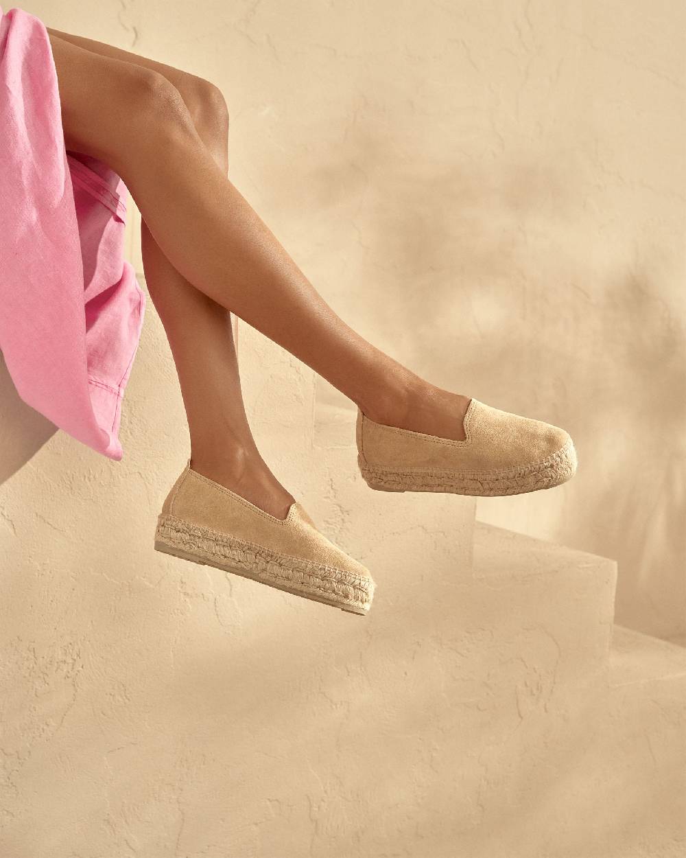 Manebí Espadrillas con Doppia Suola - Hamptons - Champagne Beige Vendite Flash