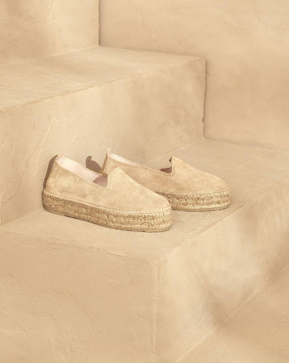 Manebí Espadrillas con Doppia Suola - Hamptons - Champagne Beige Vendite Flash